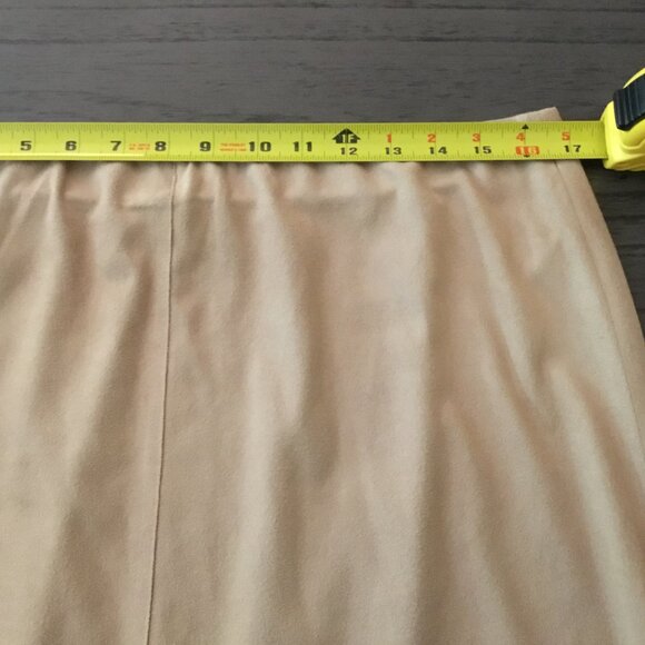 Vintage Finity Faux Suede Midi Skirt Camel Tan XL – Y2K Quiet Luxury Minimalist - Picture 7 of 8